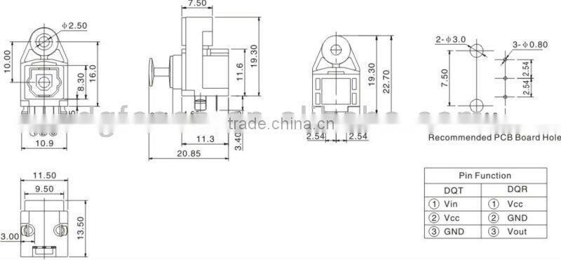 Optical toslink jack DQT(R)-004B
