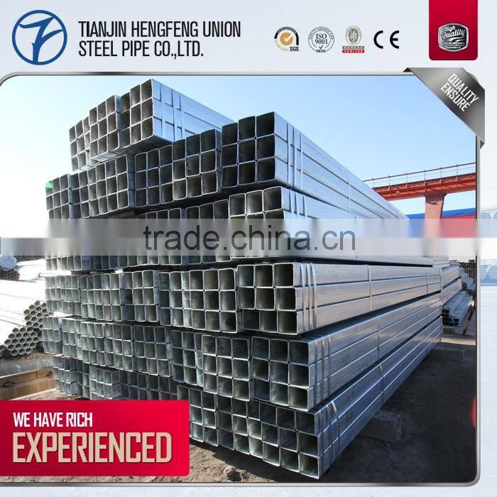 hot-dipped zinc coated galvanized square tube brackets/tubo galvanizado de acero