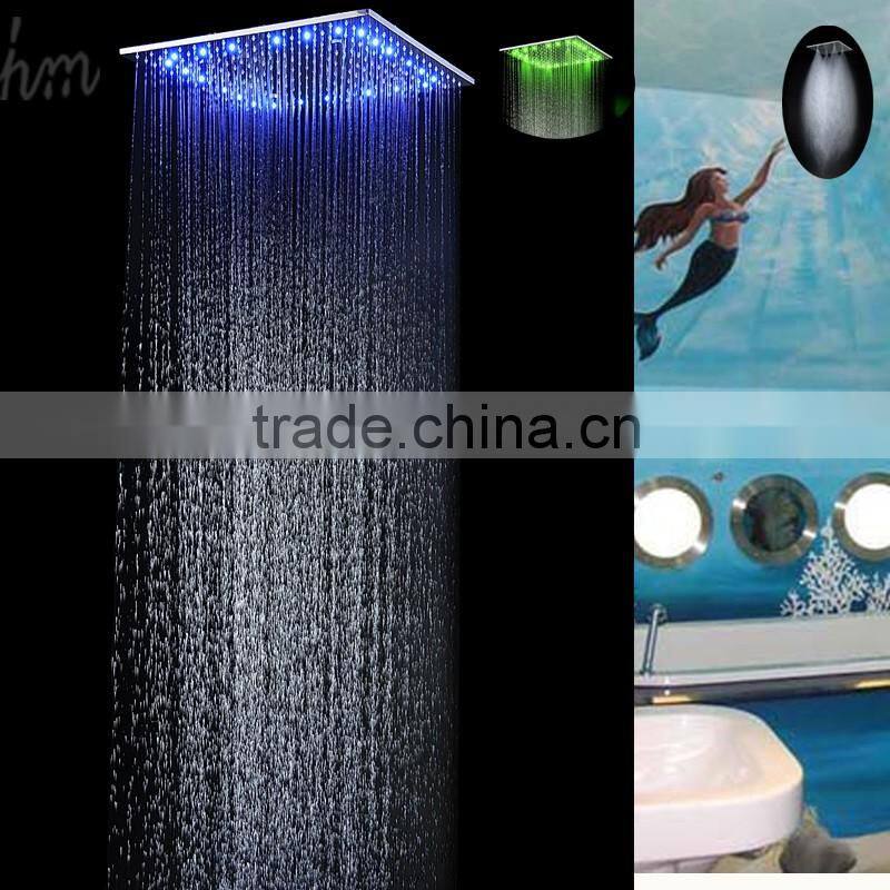 20 inch temperature conctrol led color rain spa shower head luxury bathroom accessories water screen shower bath