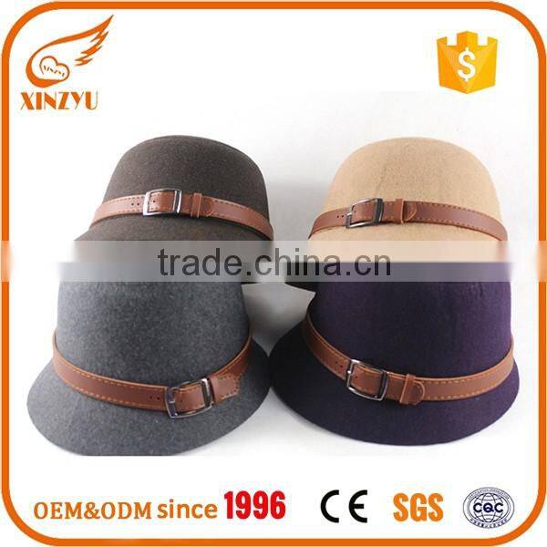 Online wholesale high quality bowler felt fedora formal hats for races