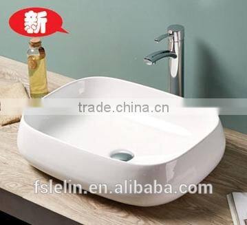 LELIN latest super thin slim edge art ceramic basin lavatory bowl sink ,counter top basin bathroom vanity wash basin