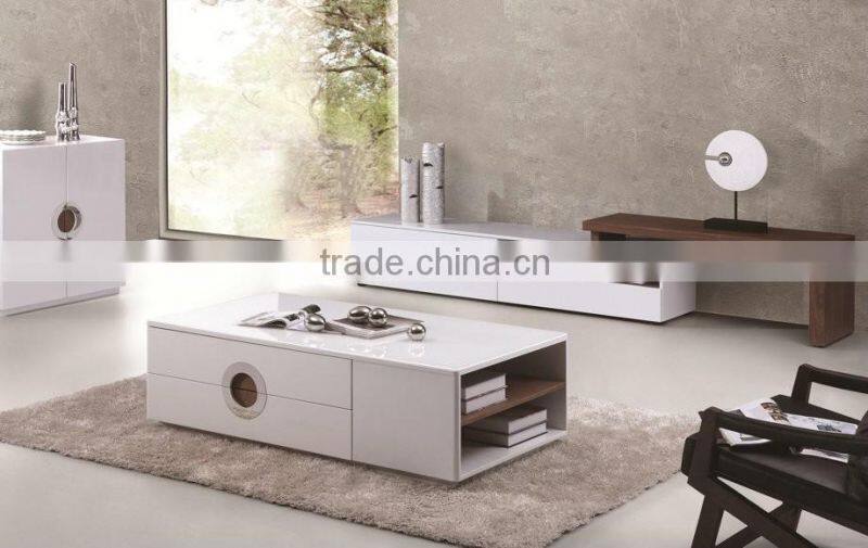 MDF coffee table/High glossy white coffee table C1709#