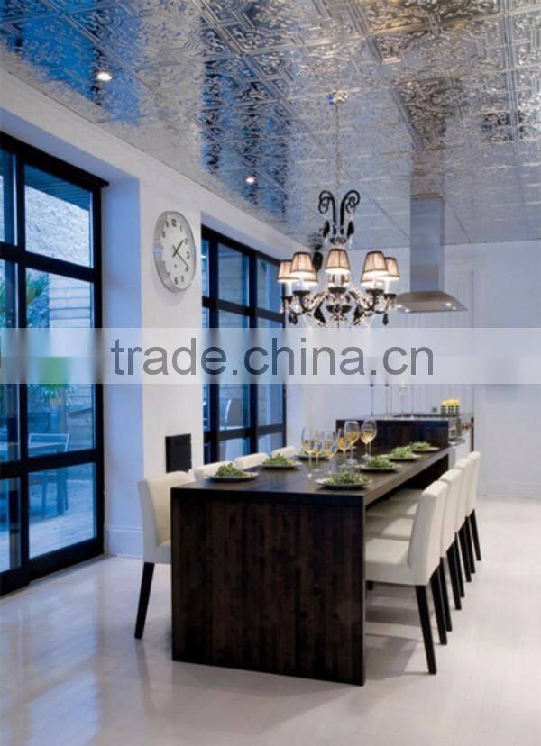 Large Sheet Mirror Glass Decoration Restaurant Ceiling Decoration Designing