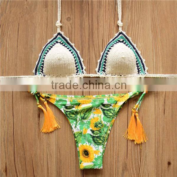 open sexy girl bikini sets, sexy lady knitted bikini , crochet beach bikini