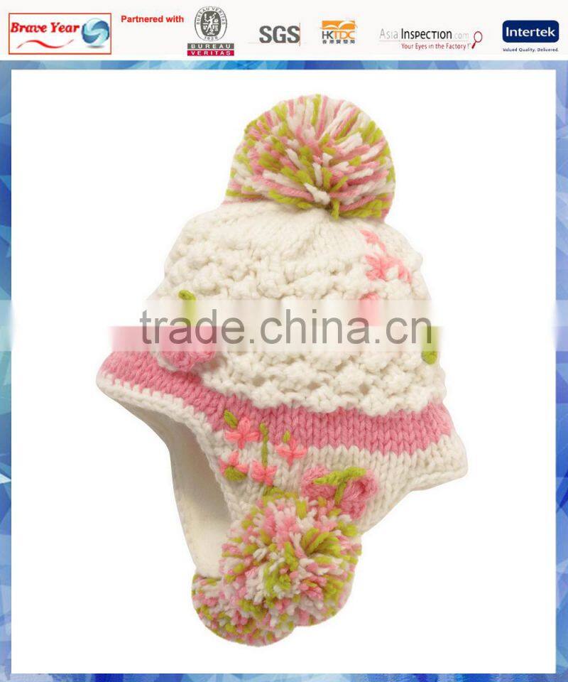 popcorn crochet baby hat with earflap