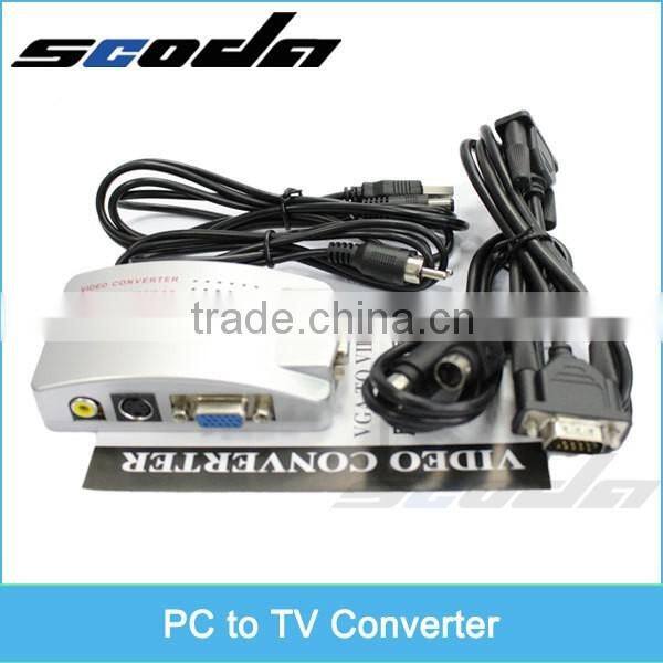 VGA to RCA + S-Video Converter Box - PC to TV Connection