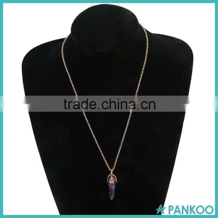 Natural Crystal + Amethyst + Rose Quartz+Tiger Eye + Green Aventurine Rock Crystals Healing Stone Chakra Pendant, Druzy Stone Ge