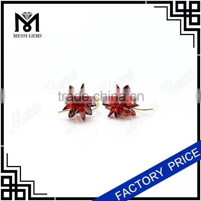 peridot color cubic zirconia earring cluster flower earring for korean buyers