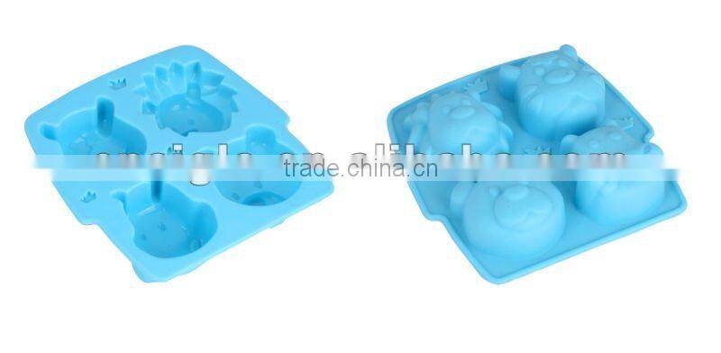 4cups silicone Animal Jelly mould