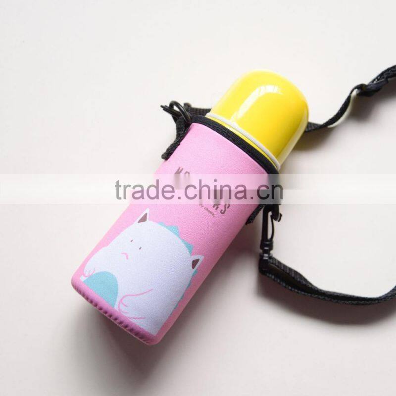 2016 hot sale factory direct supply vacuum cup with cotton cover,350ml stainless steel children vacuum cup