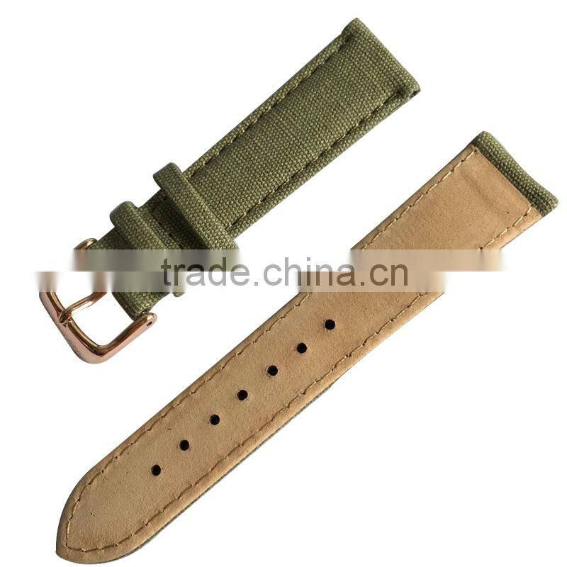 Custom Genuine Leather 28mm Canvas Watch Strap With PAD