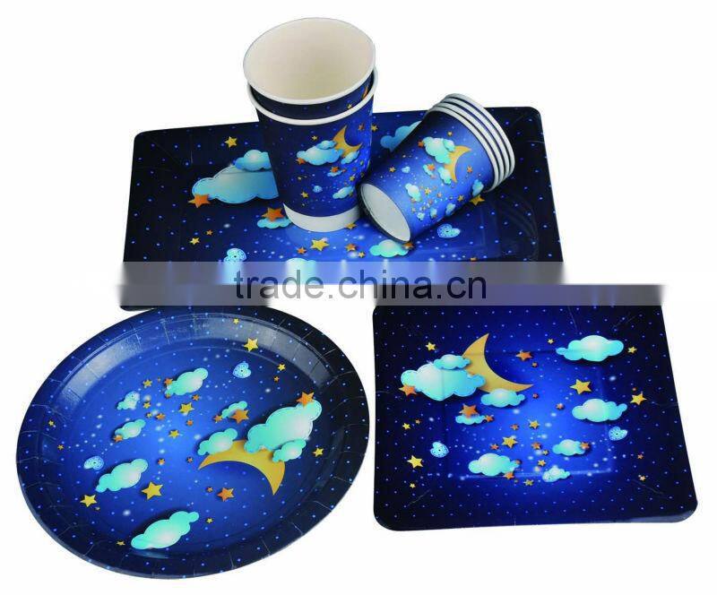 7oz single wall printed disposable paper cup with handle