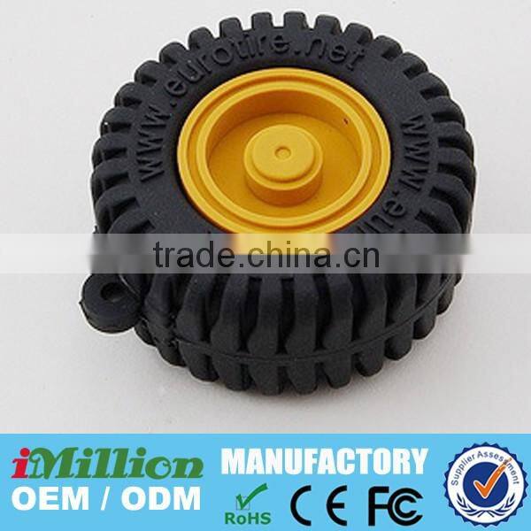 2016 Portable Custom Tire Shape PVC Power Bank 12000mah