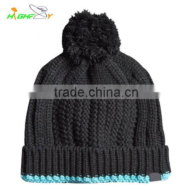 promation/high quality kniting Bobble Hat/Custom blank Beanie Hat, Top Ball/Pom Beanie
