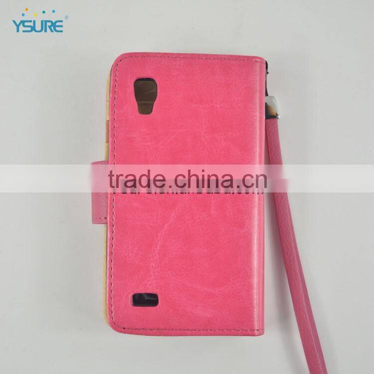 2014 Leather Flip Case For LG p760 Optimus L9 Crazy Horse Pattern