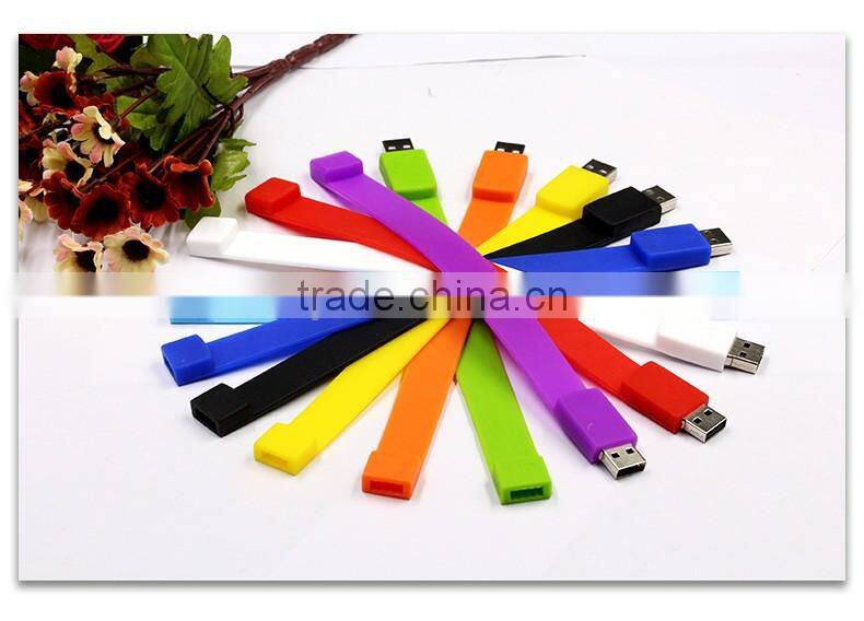 Promotional Cheap Price Bulk Silicone Business Card Flash Drive Bracelet free Sample