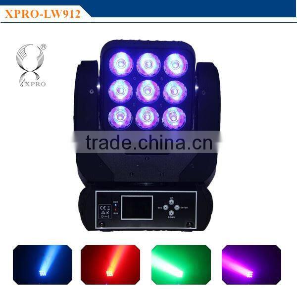 9*12w led moving head matrix rgbw 4-in-1 wash light
