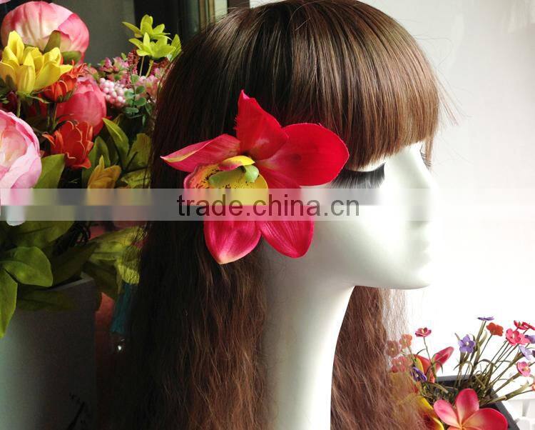Artificial Cymbidium Hair Flower Orchid Flowers Hair Clip