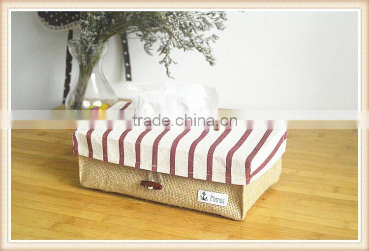 ZAKKA jute linen napkin tissue foldable box