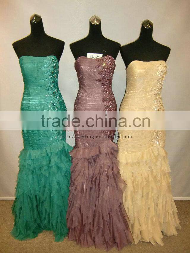 Sexy New Populor Elegant Green Off Shoulder Long Dress With Puffy Appliqued Beautiful Mermaid Evening Dress In Suzhou