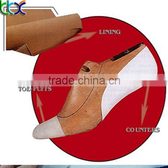 Nonwoven chemical sheet for making toe puffs and back counters