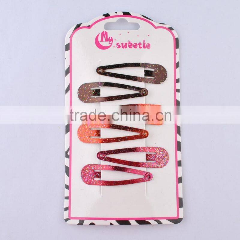 Christmas gift Fashion Metal Glitter Hair Clips Channel