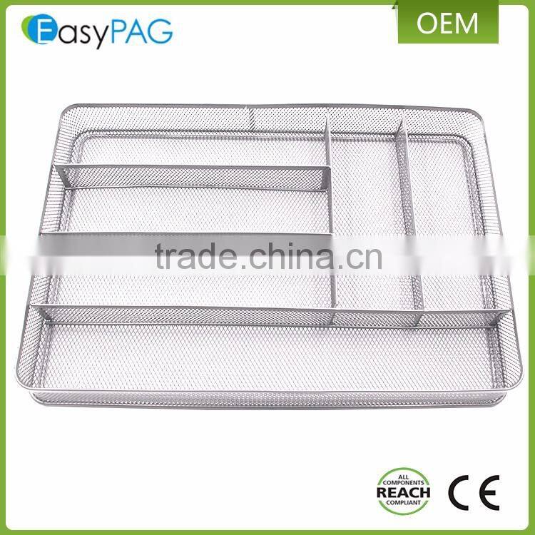 Wholesale cheap price top quality metal wire mesh 6 gird kitchen cutlery tray