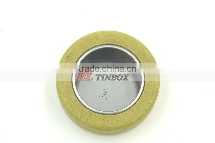 Round Tin Can with Clear PVC Pet Window