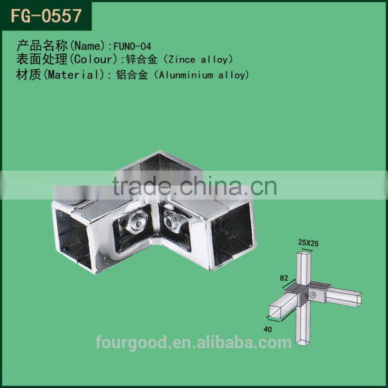 metal chrome connector for 25mm square tube