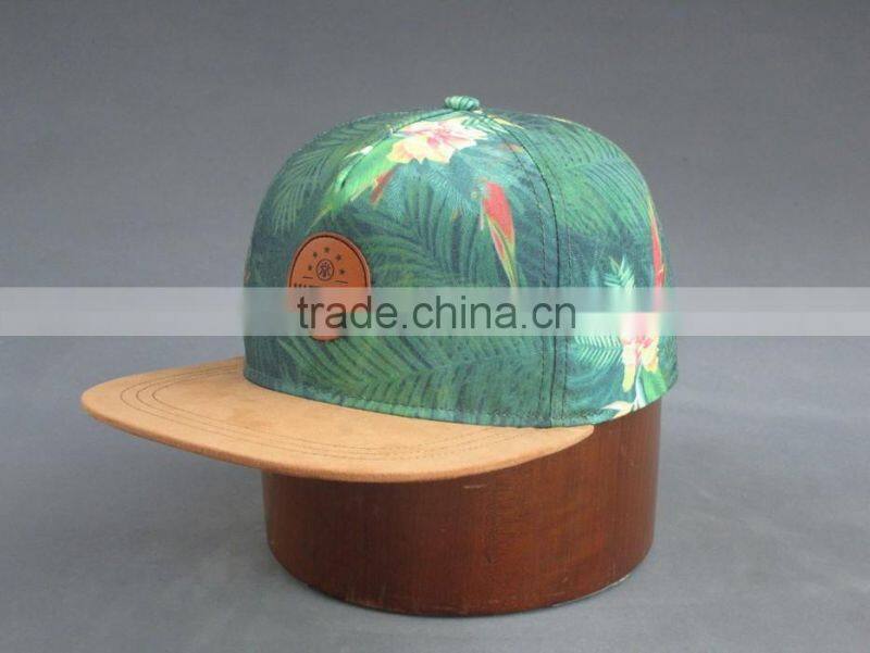 BSCI Aduit custom 5-panel snapback cap with printing logo