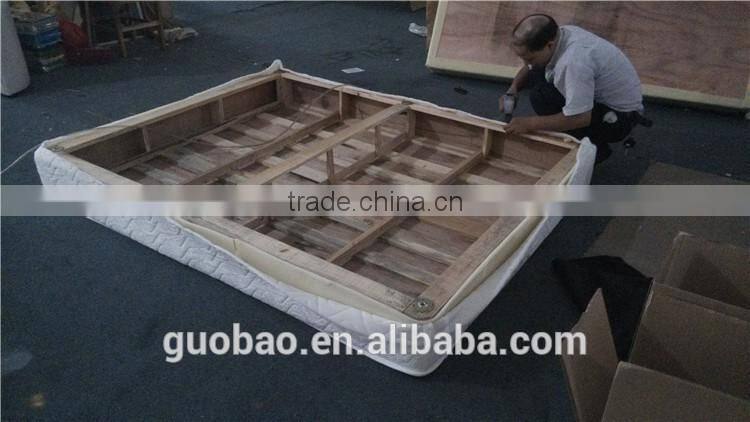 fixed fabric bed frame/mattress bed box/hotel wooden bed frame