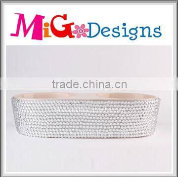 OEM Customized Purple Bling Ceramic Pet Bowls