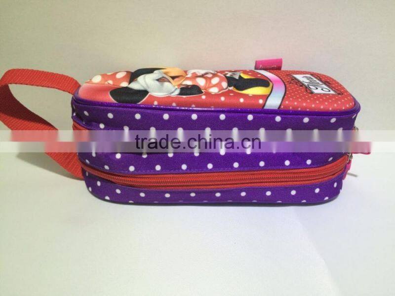 Cartoon EVA Pencil Case Zipppered Bag :Red