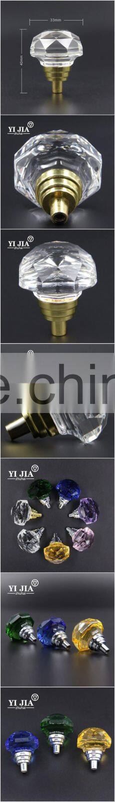 Hardware Fittings Wardrobe Handles Zinc Gold Finish Cabinet Glass Knob