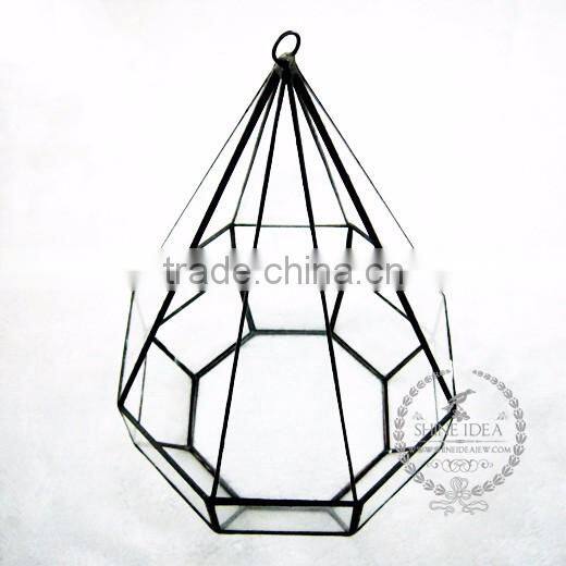 16.5*16.5*26.5cm geometric tower shape glass terrarium flower arrangement air plant planter greenhouse home decoration 0100012