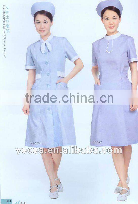 HOT selled good sewing 100%cotton hospital nurse uniform