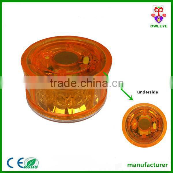 solar yellow led beacon light strobe lamp with magneic base for car accessory