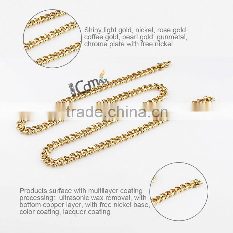 European feature metal 18K shining gold chain for handbag
