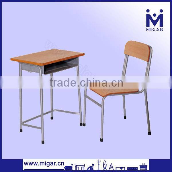 High quality Melamine comfortable standard middle school single desk and chair set MG-0235