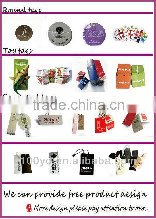 Cheap coated paper folded hang tag for socks