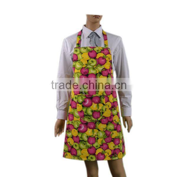 Coated Print Apple Fabric One Pocket Adult Novelty Apron
