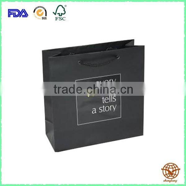 2016 New Gloss Laminated Paper Carrier Bag with Rope Handle