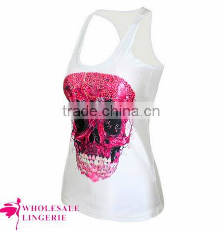 Black Scary Ladies Skull Snake 3D Printed Tank Top BX121 tank top women