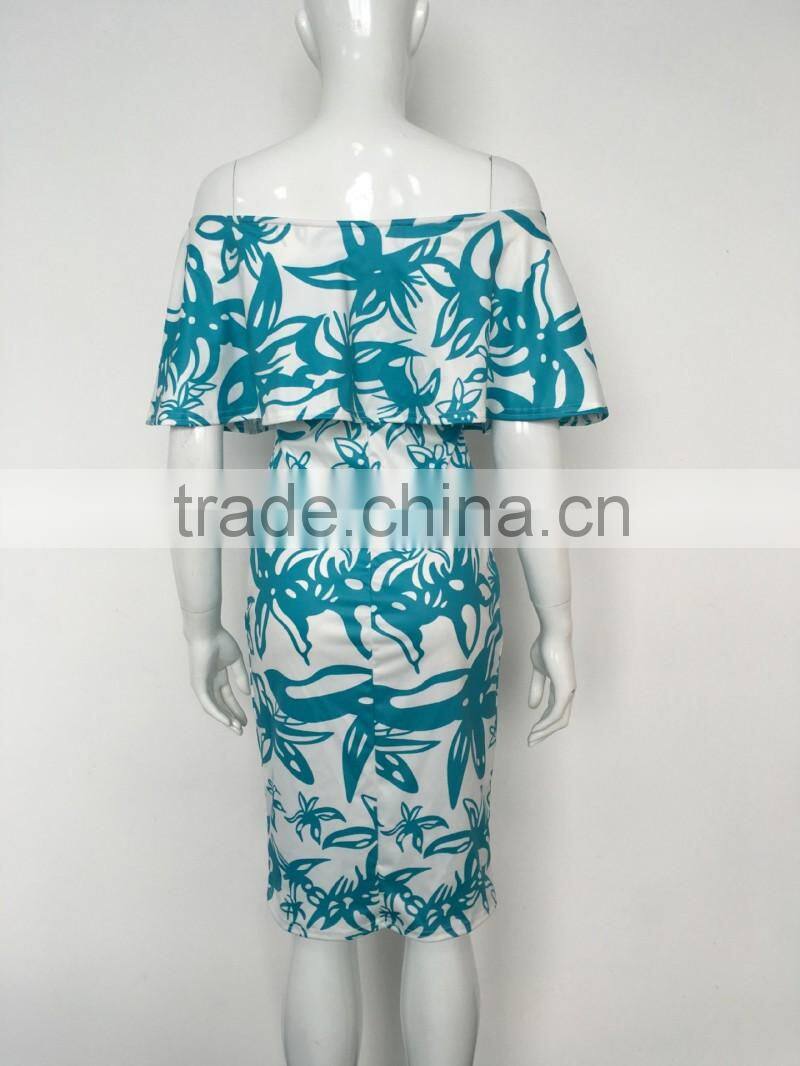 Bonvatt Digital positioning printing dress skirt bandage for women