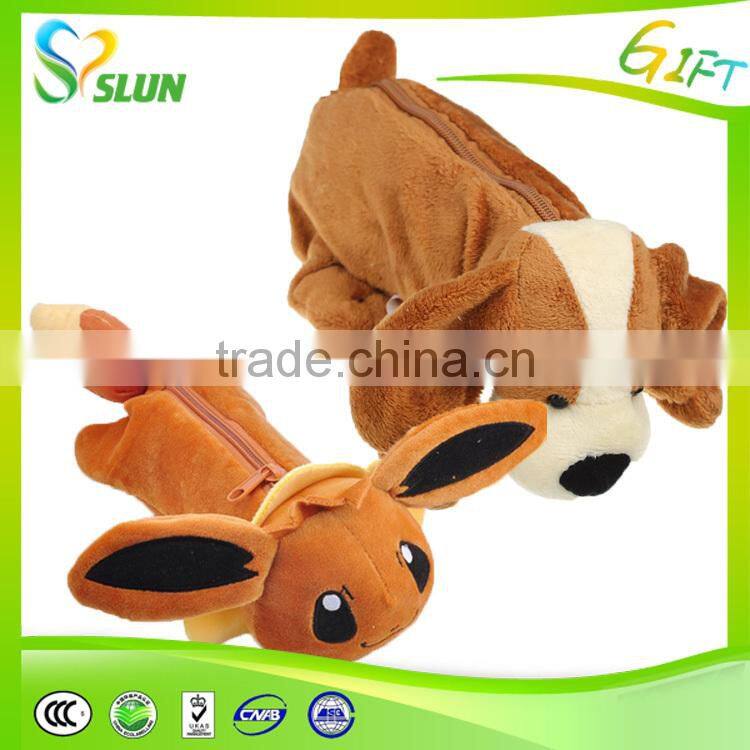 Top Quality PU Leather Plush Pencil Bag