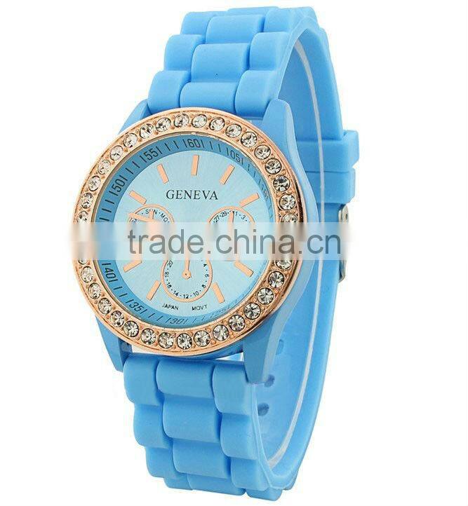 Custom Charming geneva platinum watch japanese movement