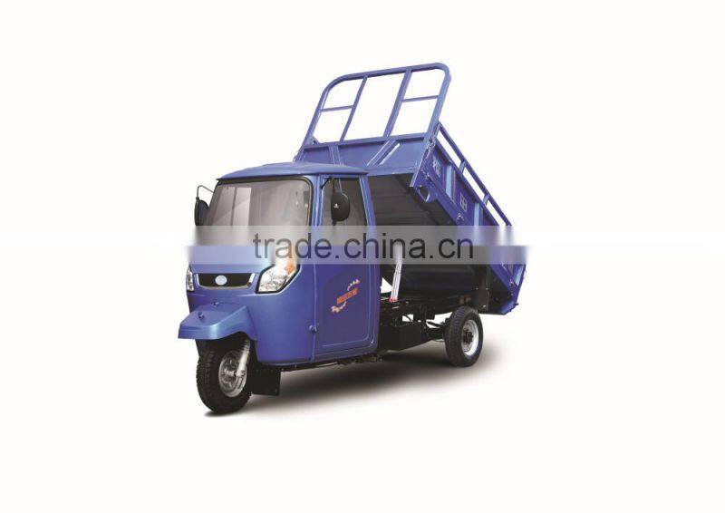 three wheel motor tricycle with half closed cabin for cargo