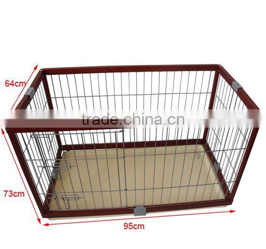 Indoor Wooden Wood Dog Pet Cage Kennel Metal Fence Foldable Puppy Crate Carrier