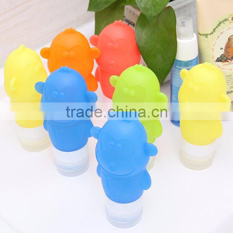 Portable soft silicone travel bottles set