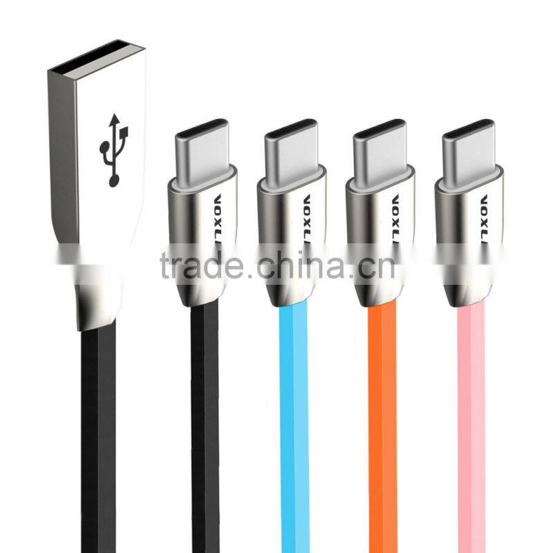 Voxlink luxury 5V 2A 1m 3D Zinc Alloy Fast Charging Data USB TYPE C charger Cable for macbook